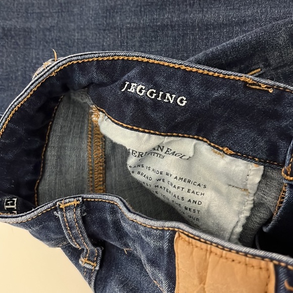 American Eagle jegging medium wash denim jeans sz 0 long tall skinny - Picture 4 of 5